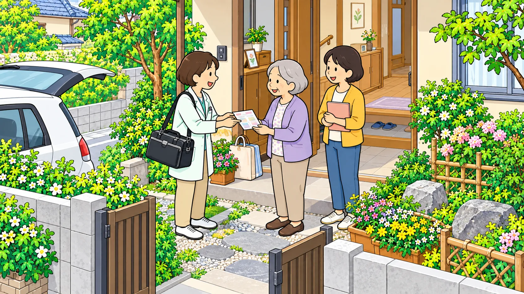 退院後に薬剤師がご自宅へ訪問するイメージ