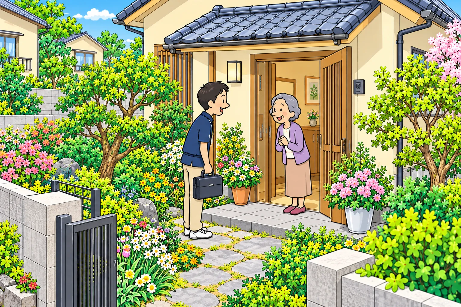 個人宅へ訪問するイメージ